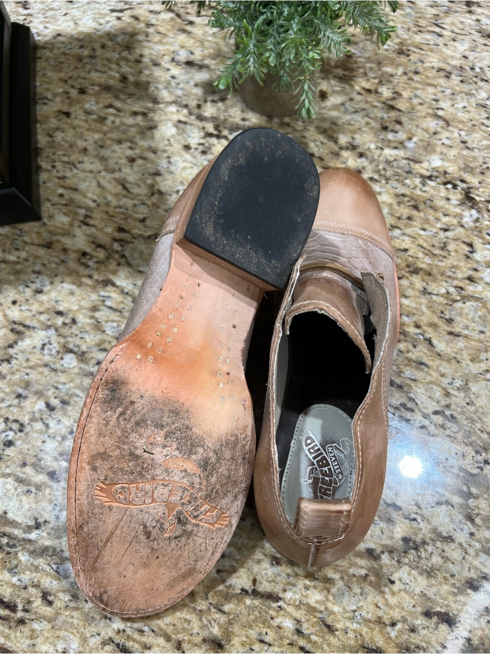 Freebird Mabel Taupe Multi Leather Western-Inspired Slip-On Oxford Loafer 10 - Picture 12 of 14